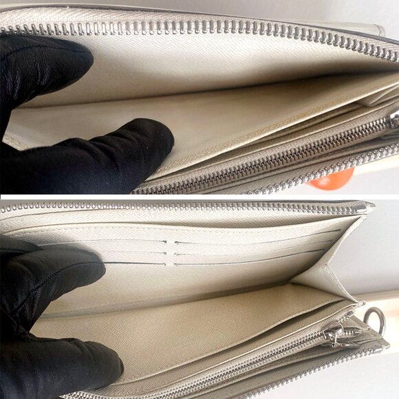 LV Epi Astrid Wristlet Clutch Wallet in Ivory w/ Silver Hardware CT4089 - Picture 11 of 17